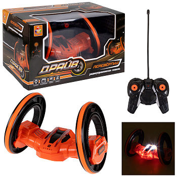 Машина-перевертыш на РУ Драйв трюк.двухколёс.оранж (27MHz,вращение на 360°,свет,
