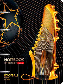 Тетрадь на кольцах  80л. (клетка) ХАТ "Мир футбола" 27358 слим-картон,выб.лак,на