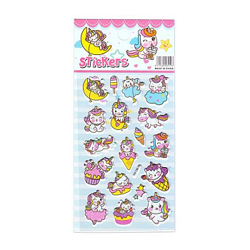 Наклейка объемн. 10*16см Единорог YD-138-12 Р22072-5 Кн22072-5 