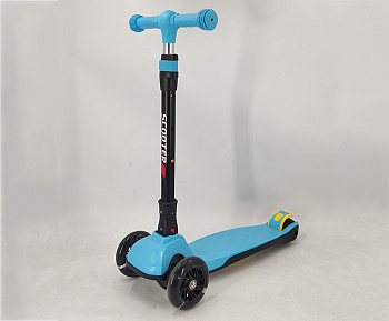 Самокат-кикборд 120мм PU свет до 50кг склад. S00733 голубой в/к