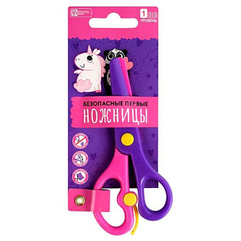 Ножницы детск. 13,5см ФЕНИКС "Единорог и панда" 69133 безопасн.,возвр.мех.,нерж.