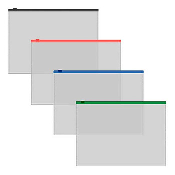 Папка на молнии А5+ EK "Fizzy Clear" 61166 Zip,прозр.,цв.молния,асс.