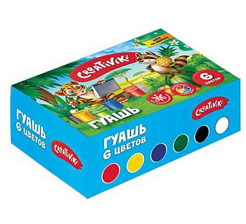 Гуашь  6цв. 20мл. Creativiki КГ0620КР