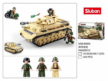 Мини-конструктор M38-B0693 WWII Танкист 2-в-1 (543дет,3фиг) в/к