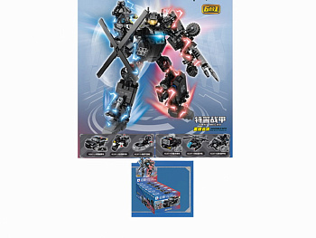 Мини-конструктор 41107 Трансформер полиция (6шт/уп) в/к Цена за шт