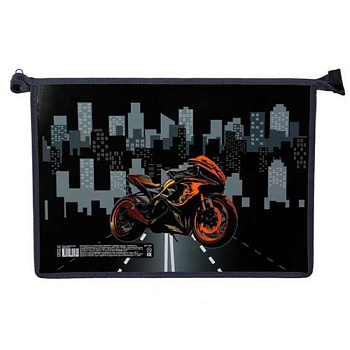 Папка д/тетрадей А4 КОКОС "Moto drive" ПМ-А4-291/251743 пластик,1отд.,на молн.