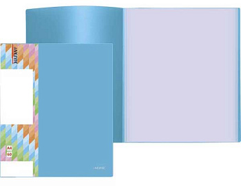 Папка с вкладышами/ 60 deVENTE А4 "Juicy" 3105711 ярко-голубая 450мкм фактура "п