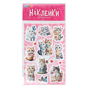 Наклейки бумажные MultiArt (12х18см) Котики STICK12X18-125477