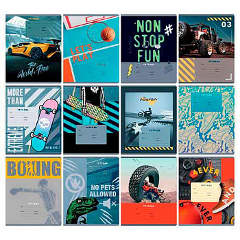 Тетрадь 24л. (клетка) BG "MIX-12. Мальчики" 11736 асс.