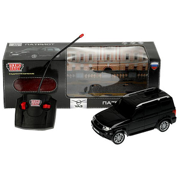 Машина Технопарк на РУ UAZ Патриот черный (19см) свет,в/к PATRIOT-19RCL-BK