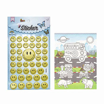 Наклейка декор. 14*24см Смайлы YLD-034 Р307-13 Ткн717
