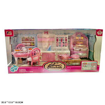 Мебель д/кукол MF818-5 кухня-столовая в/к