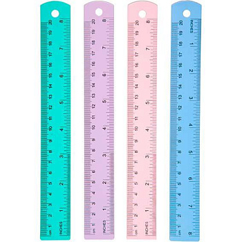 Линейка алюминиевая 20см deVENTE "Pastel" 5091532 двусторон.шкала,асс.