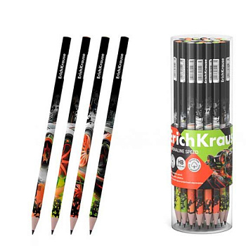 Карандаш ч/гр. пластик. EK "Adrenaline Speed" HB 62773 круглый,асс. 62773