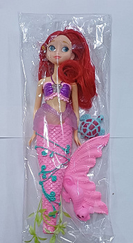 Кукла-русалка 102D рыжие волосы в пакете
