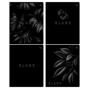 Тетрадь 48л. (клетка) BG "Just Black" 08500 выб.лак,лам.софт-тач