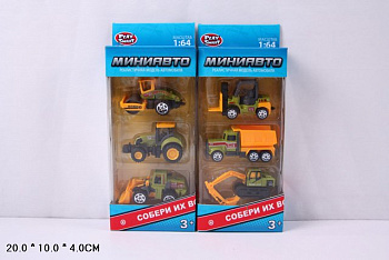 Набор авто 6389-2 (3шт) строит.техника в/к (RU)