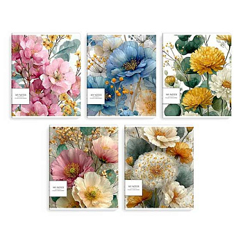 Тетрадь 48л. (клетка) ФЕНИКС "Цветы" 70943 мел.карт.,тисн.фольг.