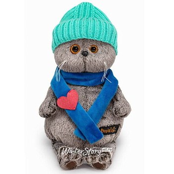 Кот Басик в шапке и шарфе с сердечком Ks30-250
