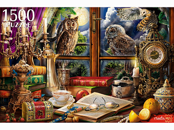 Пазлы (1500эл) Вечерний натюрморт с совами Ф1500-2861