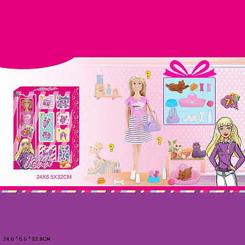 Кукла с набором WG187 (сюрприз) в/к