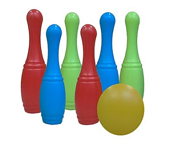 Кегли (6шт) +1 большой мяч в/сет И-1628