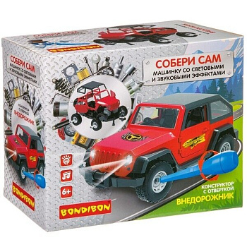 Bondibon Конструктор Собирай и Играй Внедорожник (43дет) с отвёрткой ВВ4156
