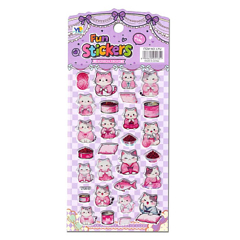 Наклейка декоративная 10*22 Котики LTU6-03 уп20шт P-22072-2