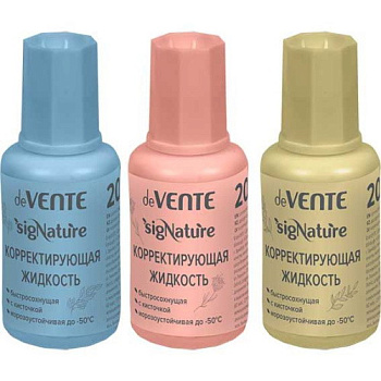 Коррект. жидкость 20мл deVENTE "sigNATURE" 4060501 ассорти,быстросохн.,с кисточкой