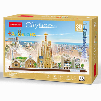 3D пазлы CubicFun Достопримечательности Барселоны (186дет) MC256h