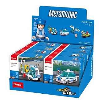 Мини-конструктор M38-B1217 Полицейский транспорт (8шт/шоубокс) Цена за шт