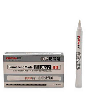 Маркер перм. Zuixia CJ-252 белый, круглый 2мм