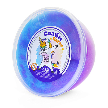 Слайм Прихлоп зефирка (360мл,340гр) синий/фиолетовый 01023