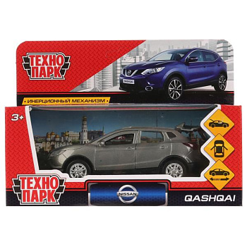 Машина Технопарк металл. Nissan Qashqai серый (12см) дв,баг,в/к QASHQAI-G