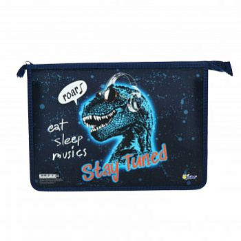 Папка д/тетрадей А4 ОНИКС ПТ-813 "Dino DJ" (61316) на молн.