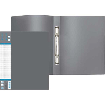 Папка 2 кольца 20мм deVENTE А4 "Daily" 3081408 серая 700мкм, фактура "песок", не