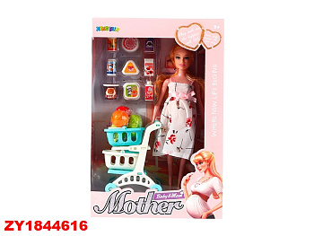 Кукла (берем) 879 с тележкой продуктов в/к