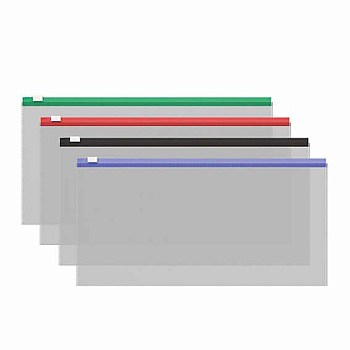 Папка-конверт на молнии C6 EK ZIP "Fizzy Clear" 50329 прозр.,асс.