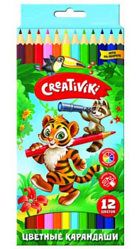 Карандаши 12цв. Creativiki КЦ12КР шестигр., дерев. КЦ12КР
