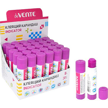 Клей-карандаш  8гр. deVENTE "Indicator" 4042048 фиолет.(при высыхании-прозрачный
