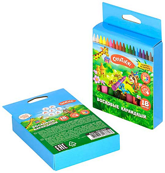 Карандаши восковые 18цв. Creativiki КВ18КР кругл.,к/к
