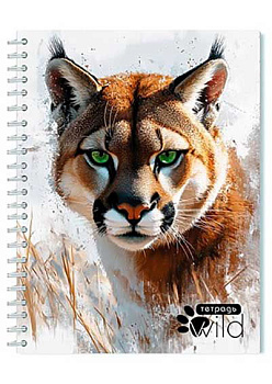 Тетрадь 48л. (клетка) АППЛИКА спираль "Рысь" С0152-152