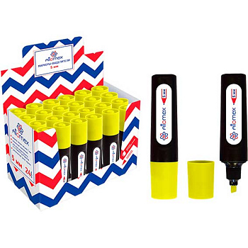 Маркер текст. ATTOMEX 5045351 жёлтый,скош.1-5мм,плоск.корп.