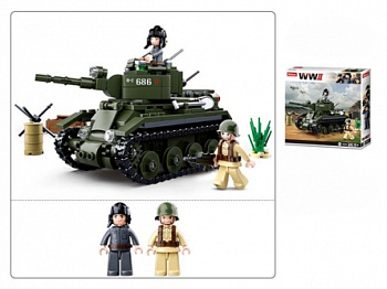 Мини-конструктор M38-B0686 Вторая мировая война Танк БТ (347дет,2фиг) в/к