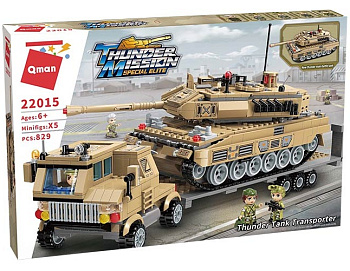 Мини-конструктор 22015 Секретное задание: Перевозка танка (829дет) в/к