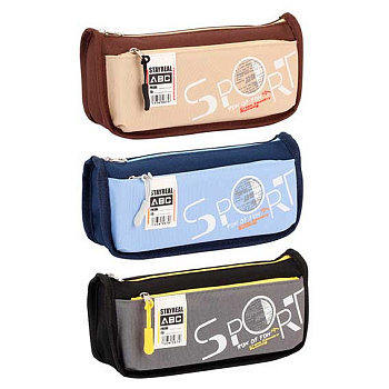 Пенал-косметичка КОКОС  21*9*6см "Sport" 214268 прямоугольн.,ткань,асс.