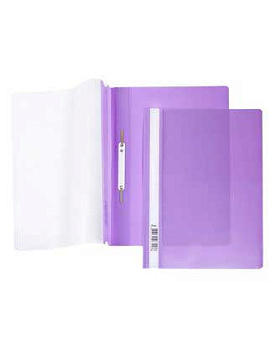 Скоросшиватель пластиковый А4 ХАТ прозр.верх.лист, 140/180мкм 00107 фиолет.