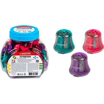 Точилка с контейнером 1отв. deVENTE 4071409 пластик.,в пластик/к,асс.