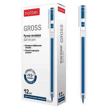 Ручка гелевая ХАТ "Gross" 085253 т.-синяя,0,5мм,к/к