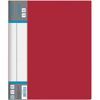 Папка с вкладышами/ 40 deVENTE А4 "Daily" 3103405 красная 600мкм фактура "песок"